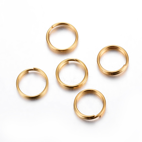 

PandaHall 304 Stainless Steel Split Rings, Double Loops Jump Rings, Golden, 7x1.3mm, Inner Diameter: 5.5mm, Single Wire: 0.65mm 304...