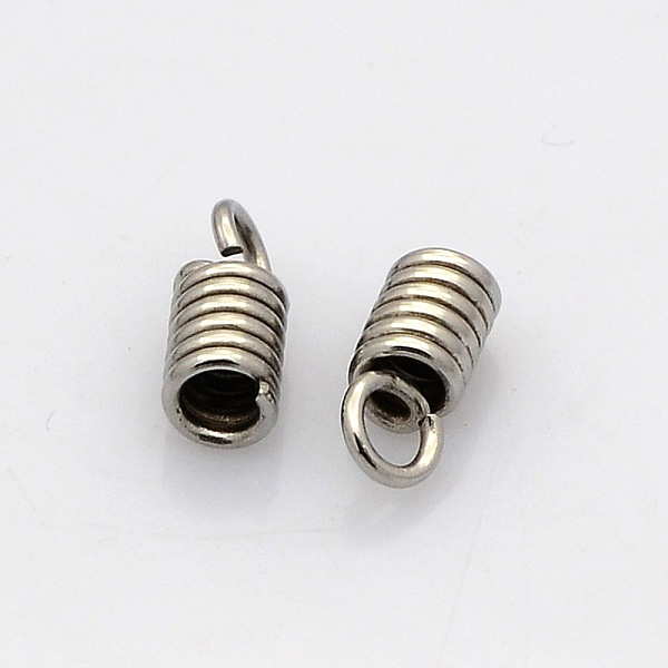 

PandaHall 304 Stainless Steel Terminators, Cord Coil, Stainless Steel Color, 9x3.5mm, Hole: 2mm, Inner Diameter: 2mm 304 Stainless Steel