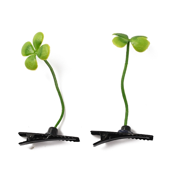 

PandaHall Bean Sprout Plastic Alligator Hair Clips, Green Pea Cute Flower Grass Hair Clips Decoration for Girls, Leaf Pattern, Leaf: 23x24mm...
