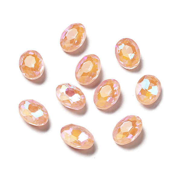 

PandaHall Mocha Fluorescent Style Glass Rhinestone Cabochons, Flat Back, Oval, Light Peach, 14x10x5mm Glass Rhinestone Oval Brown