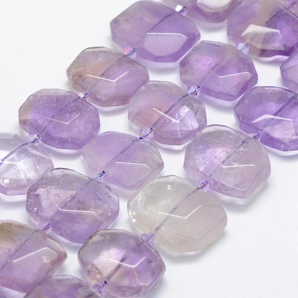 

PandaHall Natural Ametrine Beads Strands, Faceted, Rectangle, 24~27x18~20x8~9mm, Hole: 1.5mm, about 17pcs/strand, 14.9 inch(38cm) Ametrine...