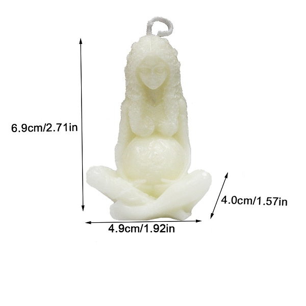 PandaHall Wax Scented Candles, Gaia Mother of Earth Candle Display Decorations, Pregnant Woman Fragrance Ornament, Beige, 49x40x69mm...