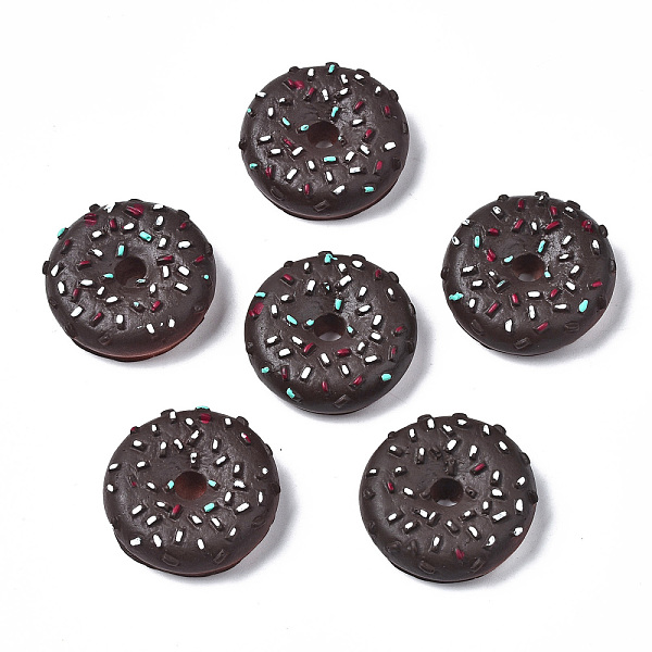 

PandaHall Spray Painted Resin Cabochons, Donut, Black, 28.5x28.5x9mm Resin Donut Black