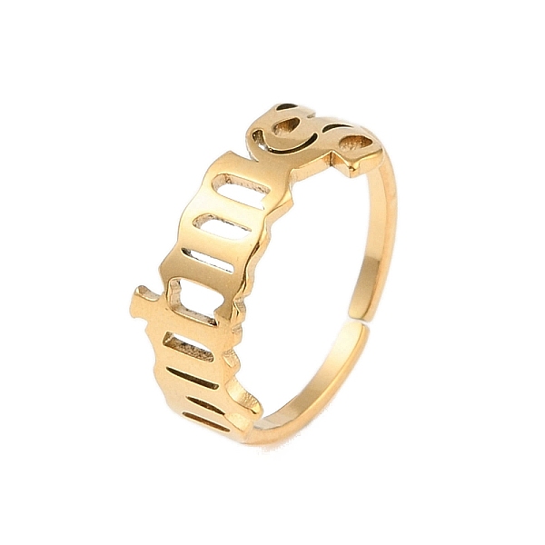 

PandaHall Ion Plating(IP) 304 Stainless Steel Constellation Open Cuff Ring for Women, Real 18K Gold Plated, Scorpio, 8mm, Inner Diameter...