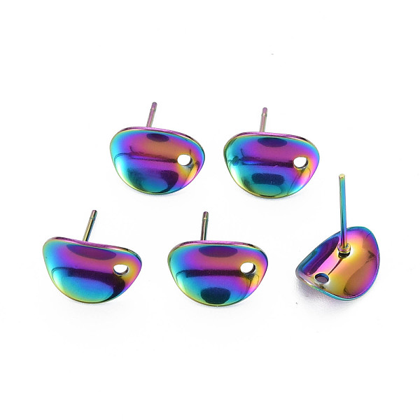 

PandaHall Rainbow Color 304 Stainless Steel Stud Earring Findings, with Hole, Teardrop, 11x8.5mm, Hole: 1.2mm, Pin: 0.7mm 304 Stainless...
