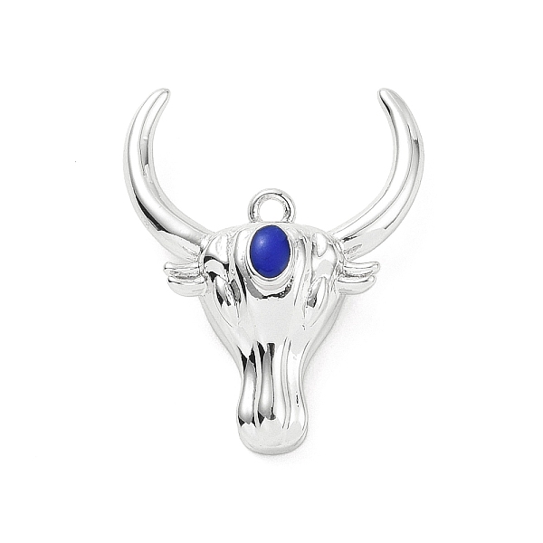 

PandaHall Eco-friendly Rack Plating Brass Enamel Pendants, Cadmium Free & Lead Free, Long-Lasting Plated, Cattle Head Charm, Platinum..., Blue