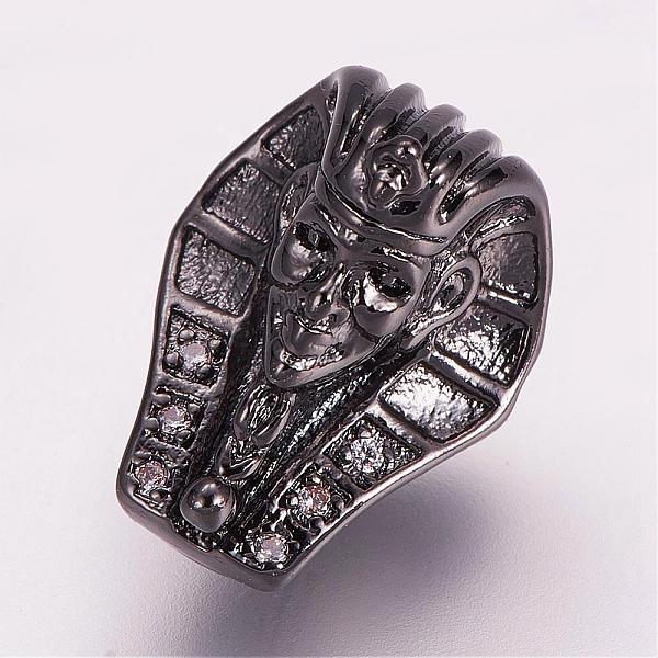 

PandaHall Brass Micro Pave Cubic Zirconia Beads, Indian Head, Gunmetal, 15x11x10mm, Hole: 2mm Brass+Cubic Zirconia Human