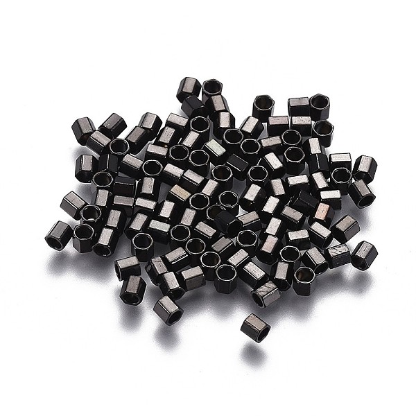 

PandaHall 304 Stainless Steel Spacer Beads, Hexagon, Electrophoresis Black, 2x2x2mm, Hole: 1.4mm 304 Stainless Steel Hexagon