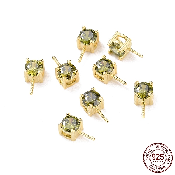 

PandaHall 925 Sterling Silver Peg Bails, with Cubic Zirconia, Square, Golden, Olive, 9x4x4.5mm, Hole: 2.5x1.5mm, Pin: 0.6mm Sterling..., Green