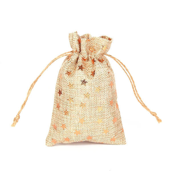 

PandaHall Rectangle Hot Stamping Burlap Packing Pouches Drawstring Bags, for Christmas, Wedding Party and DIY Craft Packing, Star, 15x10cm...