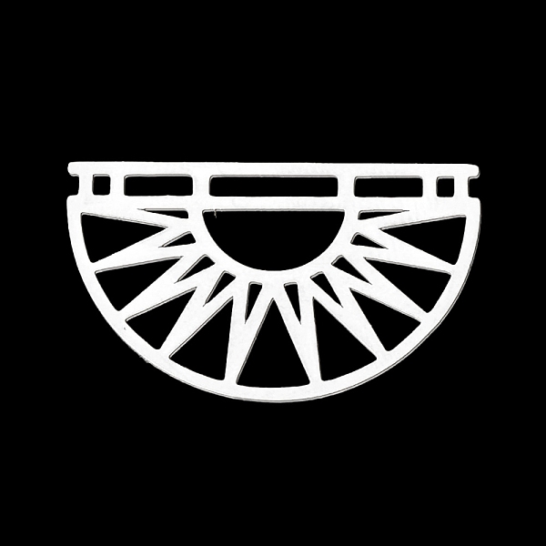 

PandaHall 201 Stainless Steel Pendant Links, Laser Cut, Half Round, Stainless Steel Color, 17.5x29x1mm, Hole: 1mm 201 Stainless Steel Half...