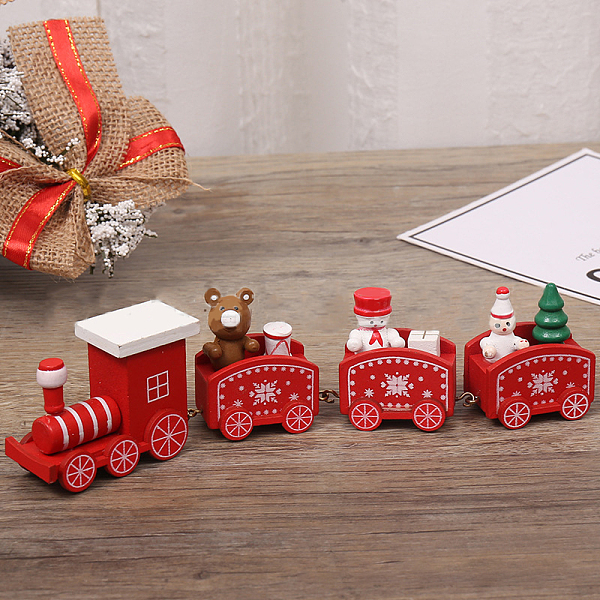 

PandaHall Train Wooden Display Decorations, for Christmas Party Gift Home Decoration, Red, 205x53x28mm Wood Others Red