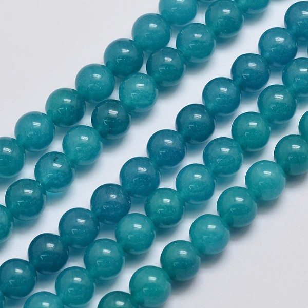 

PandaHall Natural & Dyed Malaysia Jade Bead Strands, Round, Teal, 8mm, Hole: 1.0mm, about 50pcs/strand, 15 inch Malaysia Jade Round Cyan