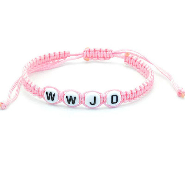 

PandaHall Polyester Braided Bead Bracelet, Pink, 6-1/4 inch(16cm) Polyester Pink