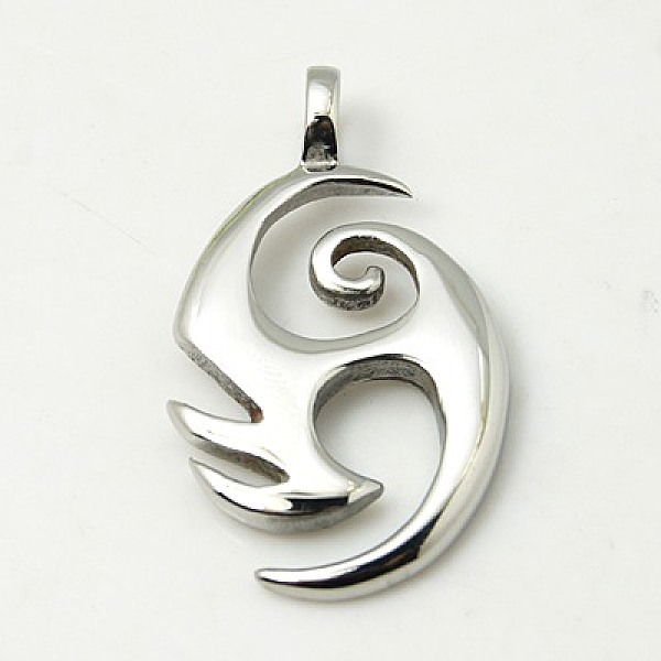 

PandaHall 304 Stainless Steel Pendants, Vortex, Stainless Steel Color, 43x25x3mm, Hole: 6mm 304 Stainless Steel Others
