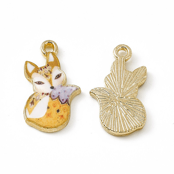 

PandaHall Painted Alloy Pendants, Fox Charm, Cadmium Free & Nickel Free & Lead Free, Golden, Sandy Brown, 19.5x11.5x2mm, Hole: 1.5mm Alloy...
