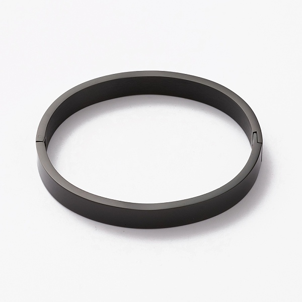 

PandaHall 304 Stainless Steel Bangles, Stamping Blank Tag, Electrophoresis Black, Inner Diameter: 2x2-3/8 inch(5x5.9cm) 304 Stainless Steel