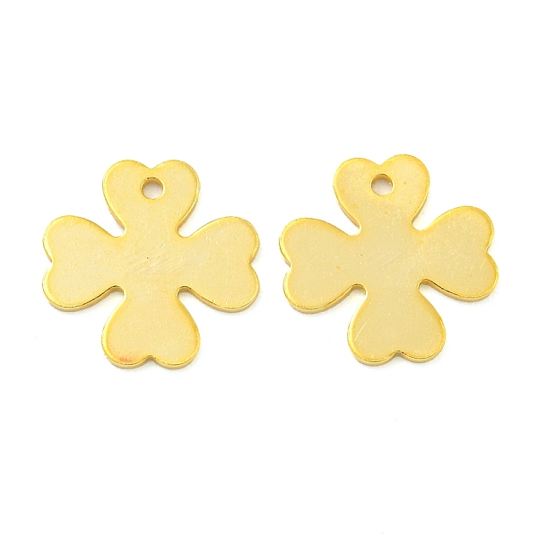 

PandaHall 925 Sterling Silver Clover Charms, with 925 Stamp, Real 18K Gold Plated, 10x10x0.5mm, Hole: 0.5mm Sterling Silver Clover