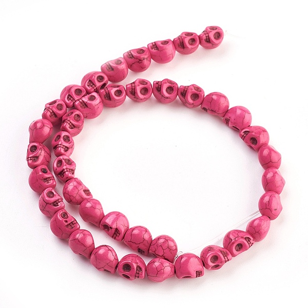 

PandaHall Synthetic Howlite Beads, Dyed, Halloween, Skull, Deep Pink, 10x8x9.5mm, Hole: 1mm, about 40pcs/strand, 15.7 inch Howlite Skull...