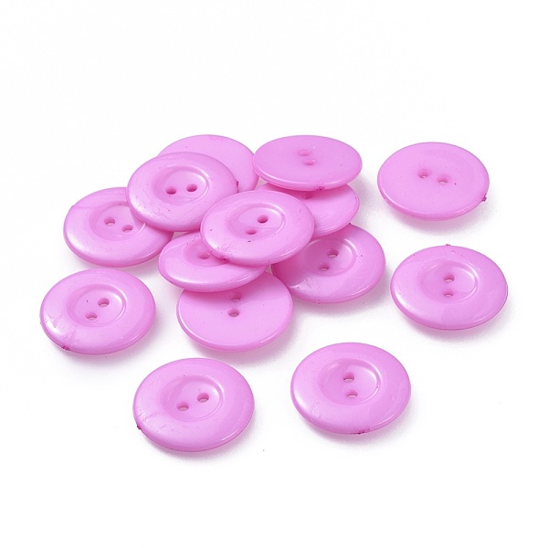 PandaHall Acrylic Sewing Buttons for Costume Design, Plastic Shirt Buttons, 2-Hole, Dyed, Flat Round, Dark Orchid, 25x3mm, Hole: 2mm Acrylic...