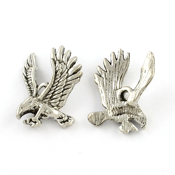 

PandaHall Tibetan Style Zinc Alloy Pendants, Lead Free & Cadmium Free, Eagle/Hawk Charm, Antique Silver, 18.3x24.7x6mm, Hole: 2mm, about...