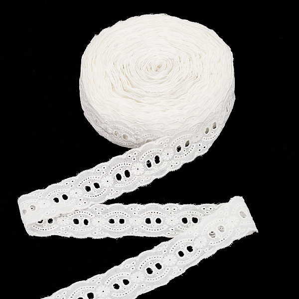 

PandaHall FINGERINSPIRE 15 Yards Eyelet Lace Trims 1-3/8 inch Wide Cotton Embroidery Flower Lace Ribbons Floral White Sewing Lace Ribbon...