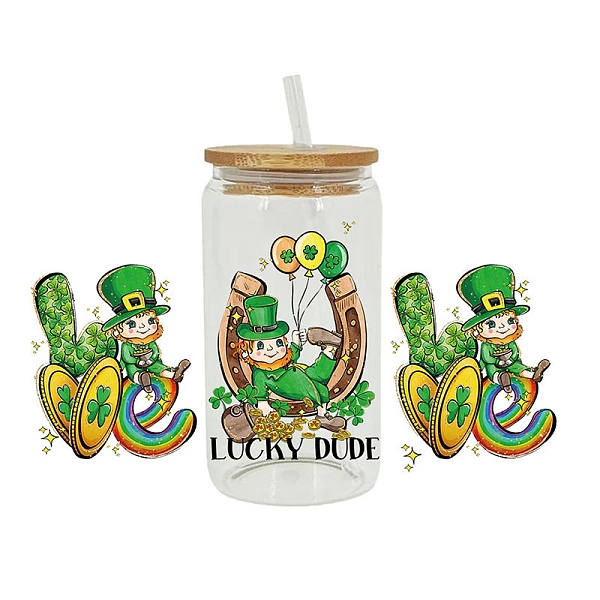 

PandaHall Saint Patrick's Day Theme PET Clear Film Green Shamrock Rub on Transfer Stickers for Glass Cups, Waterproof Cup Wrap Transfer...