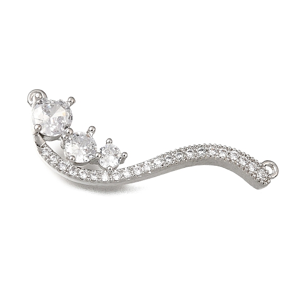 Breloques de connecteur en laiton micro pavé de zircone cubique transparente