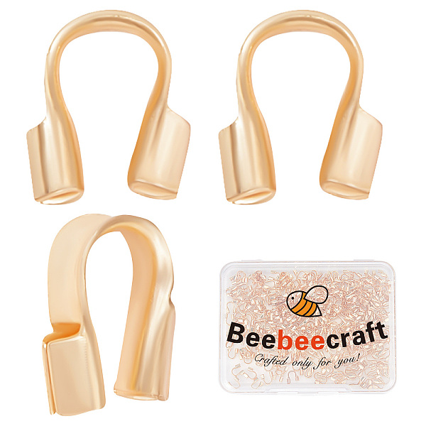 

PandaHall Beebeecraft 300Pcs Brass Wire Guardian, Nickel Free, Real 18K Gold Plated, 4x5x1.5mm, Hole: 0.6mm Brass