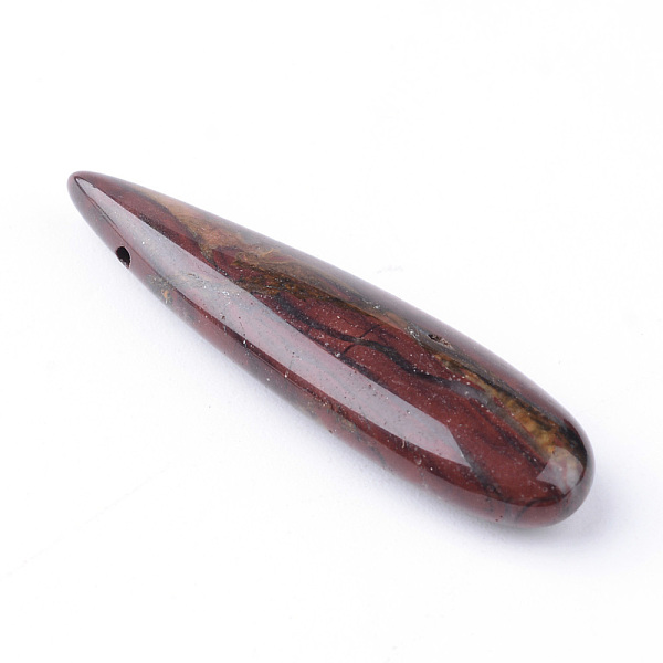 

PandaHall Natural Red Rainbow Jasper Pendants, teardrop, 35~37x10x5~6mm, Hole: 1mm Rainbow Stone Teardrop