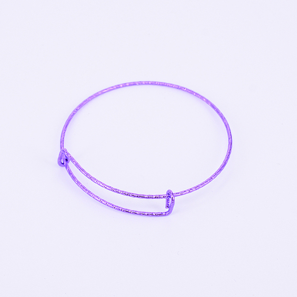 

PandaHall Adjustable Iron Bangle Making, Torque Bangle, Textured, Lilac, 1.5mm, Inner Diameter: 2-3/8 inch(6cm) Iron Purple