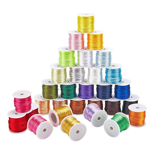 

PandaHall Nylon Thread, for Jewelry Making, Mixed Color, 2.5mm, about 10m/roll, 30colors, 1roll/color, 30rolls/set Nylon Multicolor