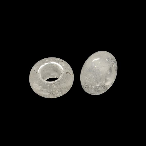 

PandaHall Natural Quartz Crystal European Large Hole Beads, Rondelle, 13~14x7~8mm, Hole: 5mm Quartz Crystal Rondelle