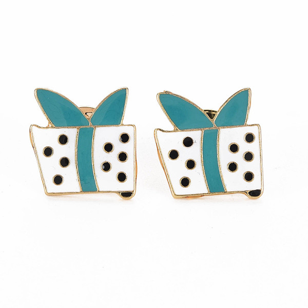 

PandaHall Gift Box Shape Enamel Pin, Alloy Brooch for Backpack Clothes, Cadmium Free & Lead Free, Light Gold, Dark Cyan, 19x18x11mm, Pin...