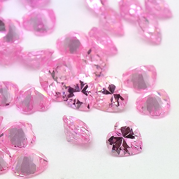 

PandaHall Cubic Zirconia Pointed Back Cabochons, Grade A, Faceted, Heart, Pearl Pink, 5x5x3mm Cubic Zirconia Heart