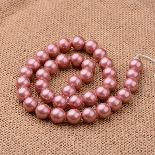 

PandaHall Polished Round Grade A Shell Pearl Bead Strands, Indian Red, 6mm, Hole: 1mm, about 64pcs/strand, 15.7 inch Shell Pearl Round Red