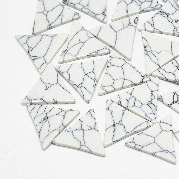 

PandaHall Synthetic Turquoise Cabochons, Triangle, White, 10x11x2mm Synthetic Turquoise Triangle White