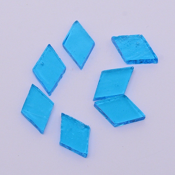 

PandaHall Glass Cabochons, Mosaic Tiles, for Home Decoration or DIY Crafts, Rhombus, Sky Blue, 19x12x3mm, about 400pcs/bag Glass Rhombus...