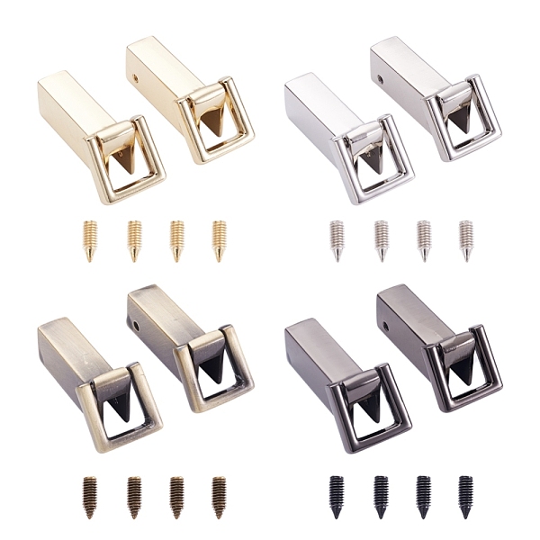 

PandaHall Givenny-EU 4 Set 4 Colors Zinc Alloy Bag Lock Catch Clasps, with Screws, Rectangle, Mixed Color, 3.4x1.85x1.2~1.65cm, 2pcs/set...