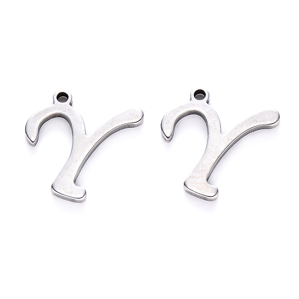 

PandaHall 201 Stainless Steel Charms, Laser Cut, Stainless Steel Color, Letter.Y, 12.5x13.5x1mm, Hole: 1mm 201 Stainless Steel Letter Y