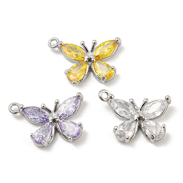 

PandaHall Glass Pendants, with Brass Findings, Butterfly Charms, Real Platinum Plated, 10x15x3mm, Hole: 1.2mm Brass+Glass Butterfly..., Multicolor