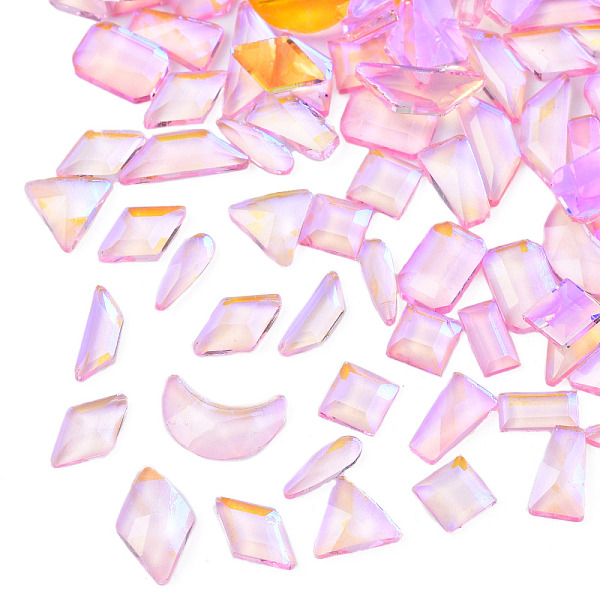 

PandaHall Glass Rhinestone Cabochons, Nail Art Decoration Accessories, Faceted, Mixed Shapes, Pearl Pink, 3~10x1.5~6x1.5~2mm, about...