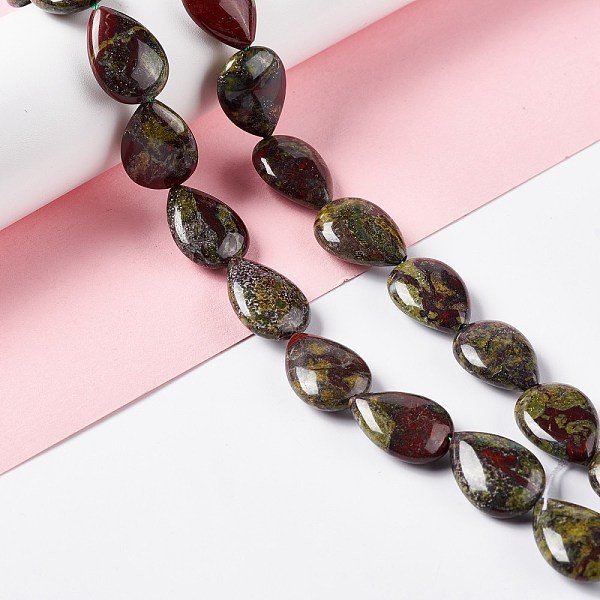 

PandaHall Natural Dragon Blood Beads Strands, Teardrop, 18~19x13~14x7.5~8mm, Hole: 1.2mm, about 22pcs/strand, 15.35''~15.75''(39~40cm)...