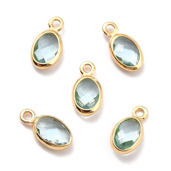 

PandaHall Eco-Friendly Brass with Glass Pendants, Long-Lasting Plated, Lead Free & Cadmium Free & Nickel Free, Oval, Real 18K Gold Plated...