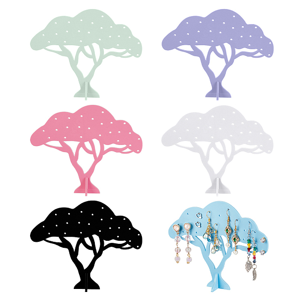

PandaHall SUPERFINDINGS 6 Sets 6 Colors Acrylic Earring Display Stands, 3D Tree Earring Display Organizer Holder, for Earring Storage, Mixed..., Multicolor