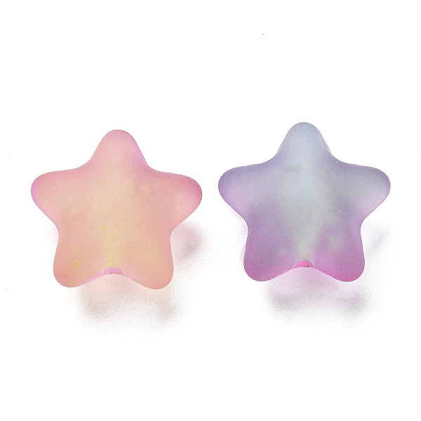 

PandaHall Rubberized Style Luminous Transparent Acrylic Beads, Star, Mixed Color, 22x23.5x13mm, Hole: 2.8mm Acrylic Star Multicolor