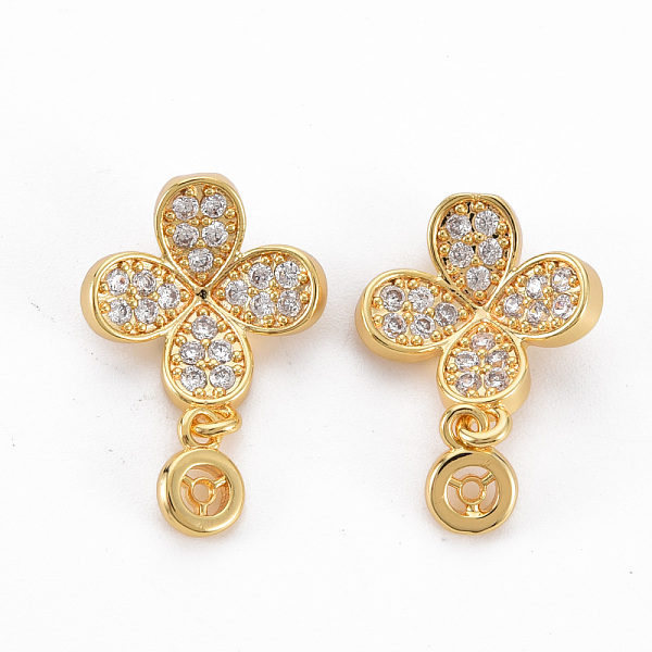 

PandaHall Brass Clear Cubic Zirconia Pendants, Nickel Free, Flower, Real 18K Gold Plated, 22x14x4mm, Hole: 0.9mm, Flat Round: 7x5x1.5mm...