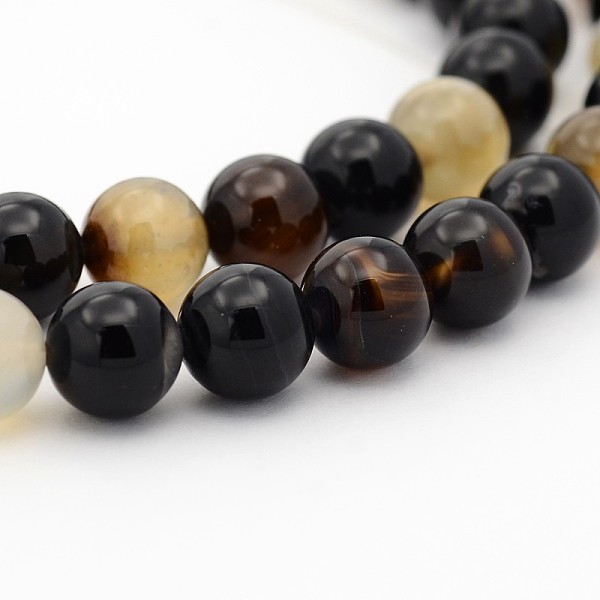 

PandaHall Dyed Black Agate Round Bead Strands, 8mm, Hole: 1mm, about 49pcs/strand, 15.7 inch Black Agate Round