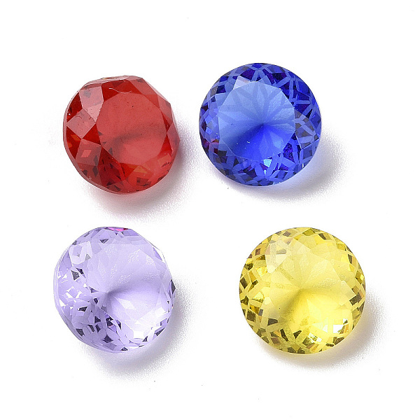 

PandaHall K9 Glass Rhinestone Cabochons, Flat Back, Flat Round, Mixed Color, 10x5.8mm Glass Rhinestone Flat Round Multicolor