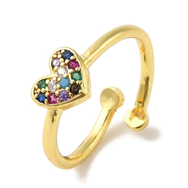 

PandaHall Rack Plating Brass Micro Pave Cubic Zirconia Cuff Rings, Long-Lasting Plated, Lead Free & Cadmium Free, Mixed Color, Adjustable..., Multicolor
